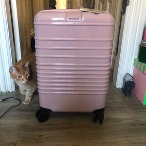 BEIS Blush Pink Carry-On Spinner Luggage